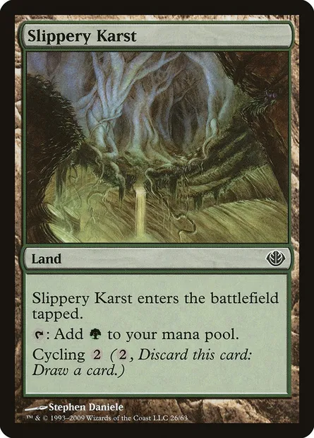 Slippery Karst, Magic card DDD 26 — Duel Decks: Garruk vs. Liliana set