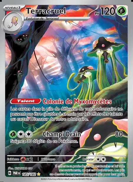 Terracruel, carte Pokémon PAR 185 — extension Faille Paradoxe