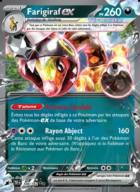 Farigiraf-ex, carte Pokémon TEF 108 — extension Forces Temporelles