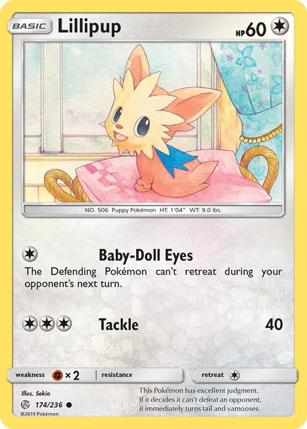 Lillipup, Pokémon card CEC 174 — Cosmic Eclipse set