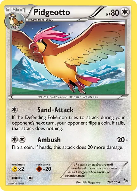 Pidgeotto, Pokémon card FLF 76 — Flashfire set