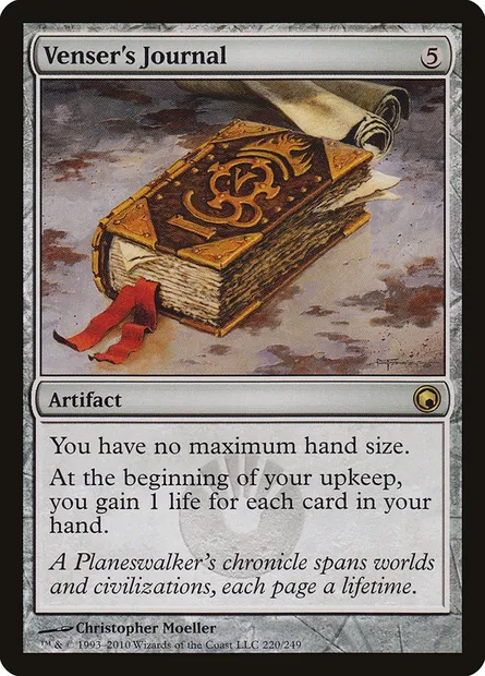 Venser's Journal, Magic card SOM 220 — Scars of Mirrodin set