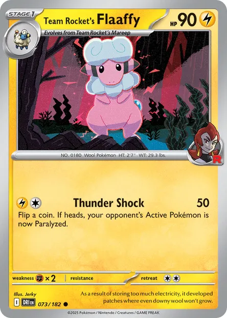 Team Rocket's Flaaffy, Pokémon card DRI 073 — Destined Rivals set