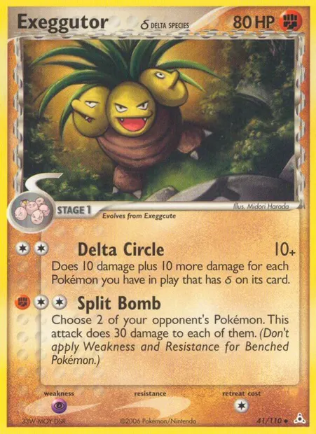 Exeggutor δ, Pokémon card HP 41 — Holon Phantoms set