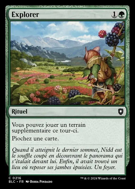 Explorer, carte Magic BLC 216 — extension Bloomburrow Commander