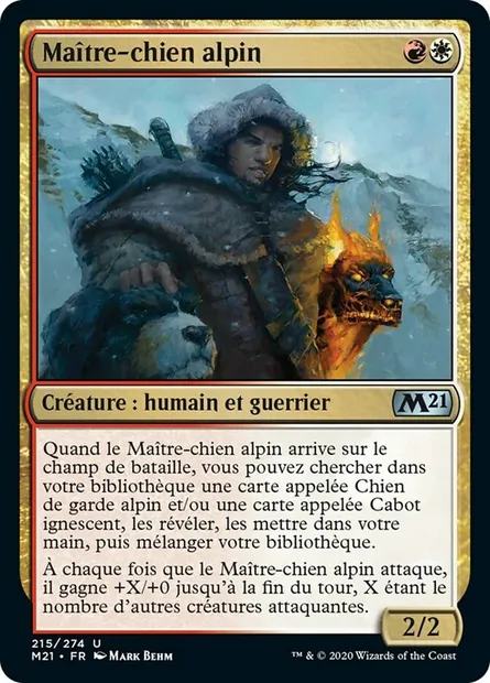 Maître-chien alpin, carte Magic M21 215 — extension Core Set 2021