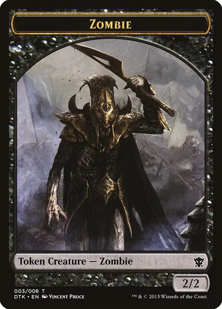 Zombie, carte Magic TDTK 3 — extension Dragons of Tarkir Tokens