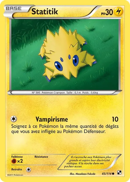 Statitik, carte Pokémon BLW 45 — extension Noir & Blanc