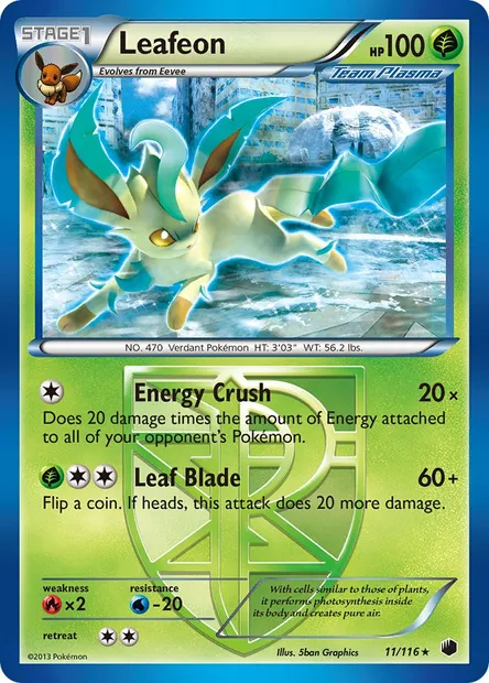 Leafeon, Pokémon card PLF 11 — Plasma Freeze set