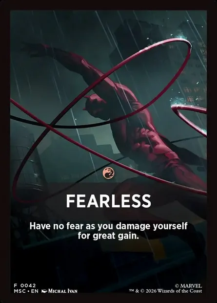 Fearless, carte Magic FMSC 42 — extension Marvel Super Heroes Jumpstart Front Cards