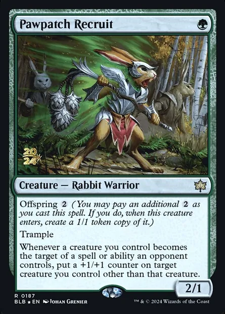 Pawpatch Recruit, Magic card PBLB 187s — Bloomburrow Promos set