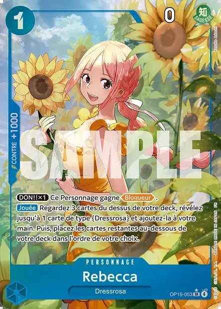 Rebecca, carte One Piece OP15-053 — extension AVENTURE SUR L'ÎLE DE DIEU