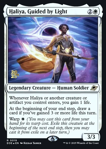 Haliya, Guided by Light, Magic card PEOE 19s — Edge of Eternities Promos set