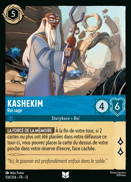 Kashekim - Roi sage, carte Disney Lorcana CH12-158 — extension Contrées Inconnues