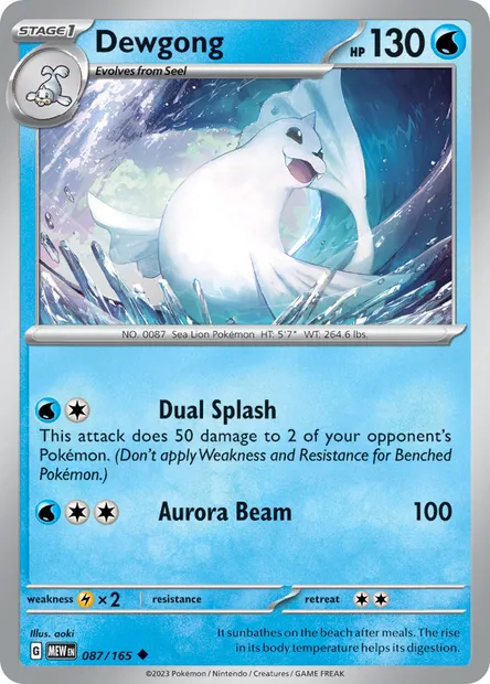 Dewgong, Pokémon card MEW 087 — 151 set