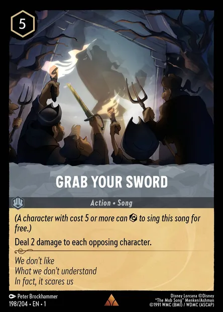 Grab Your Sword, Disney Lorcana card CH1-198 — The First Chapter set
