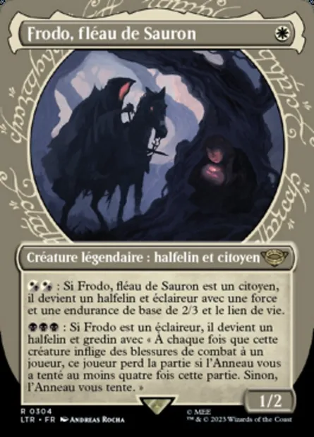 Frodo, fléau de Sauron, carte Magic LTR 304 — extension Le Seigneur des Anneaux : chroniques de la Terre du Milieu
