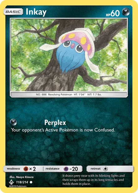 Inkay, Pokémon card UNB 118 — Unbroken Bonds set