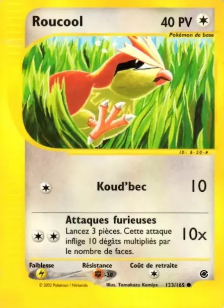 Roucool, carte Pokémon EX 123 — extension Expedition