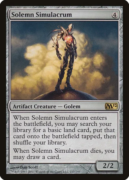 Solemn Simulacrum, Magic card M12 217 — Magic 2012 set