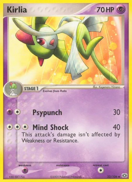 Kirlia, Pokémon card EM 33 — Emerald set