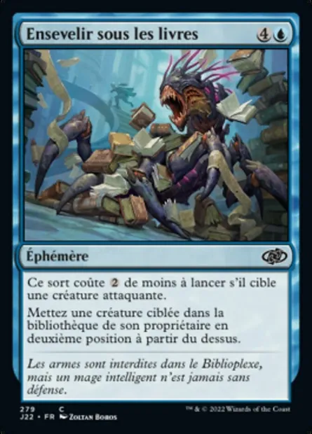 Ensevelir sous les livres, carte Magic J22 279 — extension Jumpstart 2022