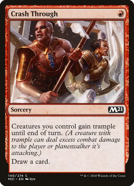 Crash Through, Magic card M21 140 — Core Set 2021 set