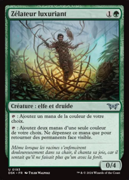Zélateur luxuriant, carte Magic DSK 193 — extension Duskmourn: House of Horror