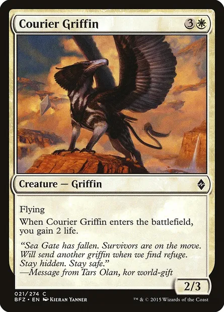 Courier Griffin, Magic card BFZ 21 — Battle for Zendikar set