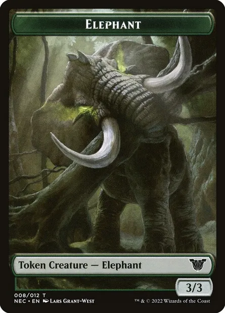 Elephant, carte Magic TNEC 8 — extension Neon Dynasty Commander Tokens
