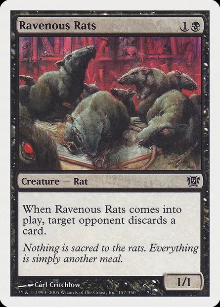 Ravenous Rats, Magic card 9ED 157 — Ninth Edition set