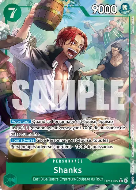 Shanks, carte One Piece OP14-027 — extension LES SEPT DE LA MER D'AZUR