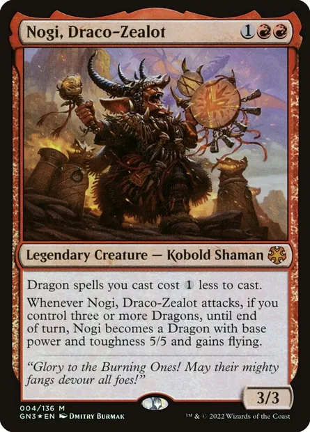 Nogi, Draco-Zealot, Magic card GN3 4 — Game Night: Free-for-All set