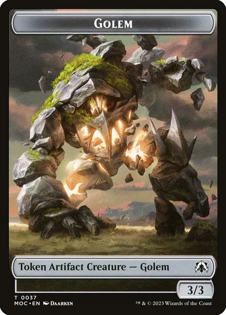 Golem, carte Magic TMOC 37 — extension March of the Machine Commander Tokens