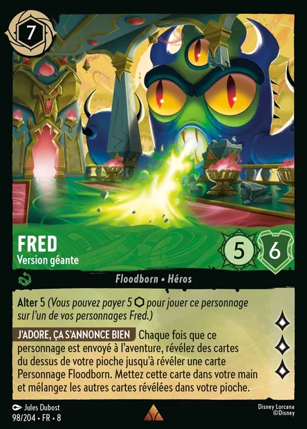 Fred - Version géante, carte Disney Lorcana CH8-098 — extension Le Règne de Jafar