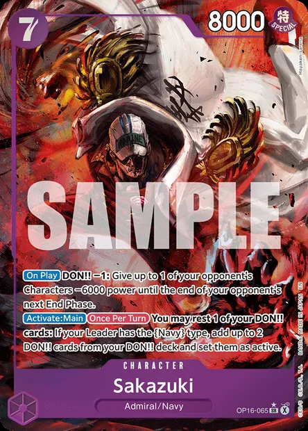 Sakazuki, One Piece card OP16-065 — THE TIME OF BATTLE set