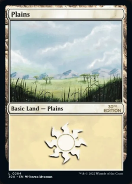 Plains, Magic card 30A 284 — 30th Anniversary Edition set