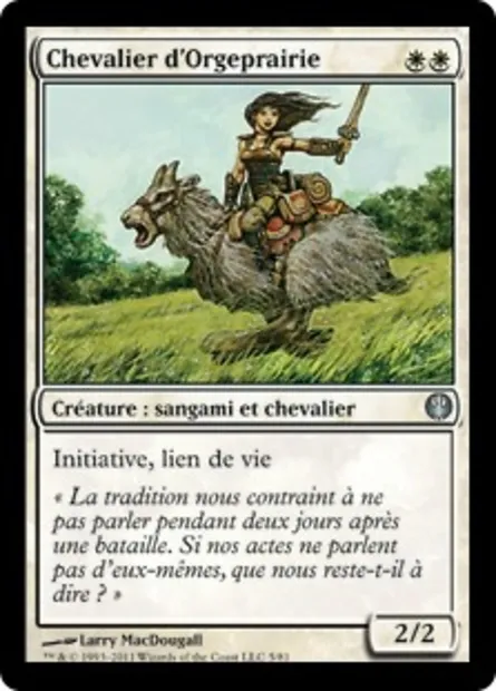 Chevalier d'Orgeprairie, carte Magic DDG 5 — extension Duel Decks: Knights vs. Dragons