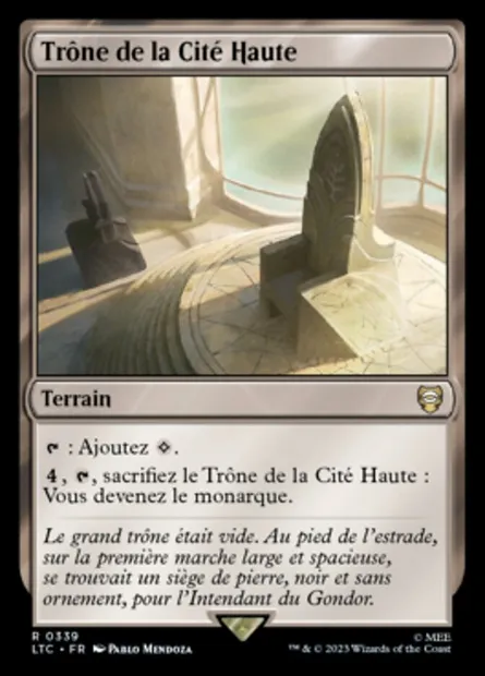 Trône de la Cité Haute, carte Magic LTC 339 — extension Tales of Middle-earth Commander