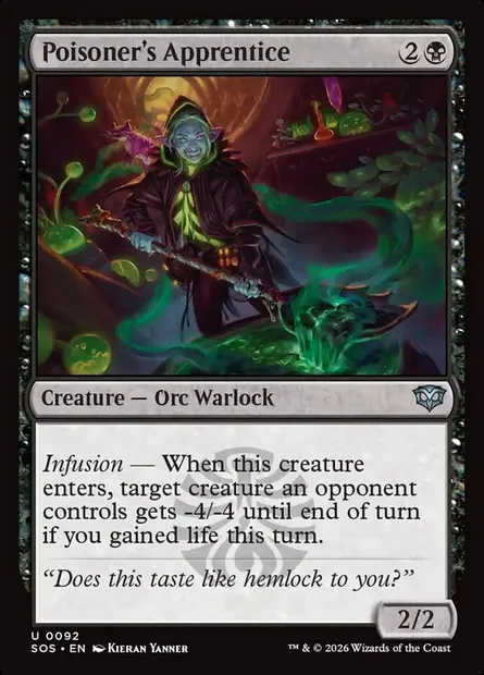 Poisoner's Apprentice, Magic card SOS 92 — Secrets of Strixhaven set