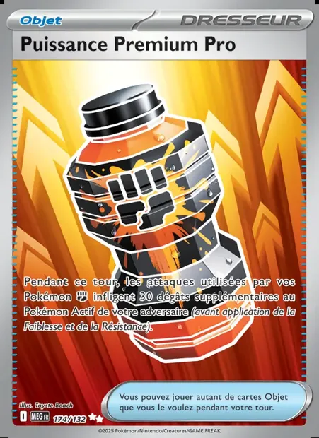 Puissance Premium Pro, carte Pokémon MEG 174 — extension Méga-Évolution