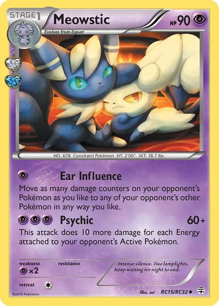 Meowstic, Pokémon card GEN RC15 — Generations set