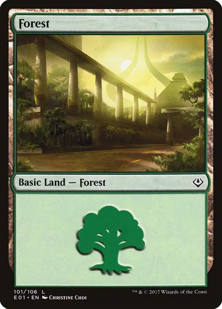 Forest, Magic card E01 101 — Archenemy: Nicol Bolas set