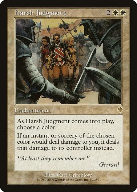 Harsh Judgment, Magic card INV 19 — Invasion set