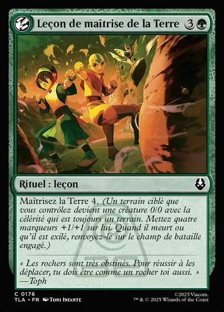 Leçon de maîtrise de la Terre, carte Magic TLA 176 — extension Avatar: The Last Airbender