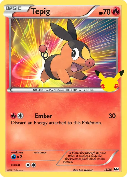 Tepig, Pokémon card MCD21 13 — McDonald's Collection 2021 set