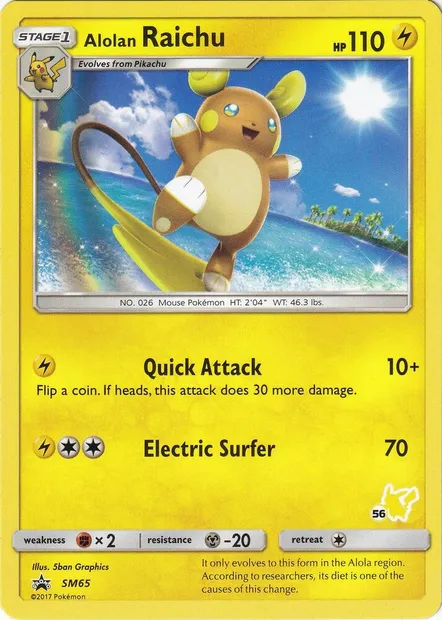 Alolan Raichu, Pokémon card BA20 SM65p-56 — Battle Academy 2020 set