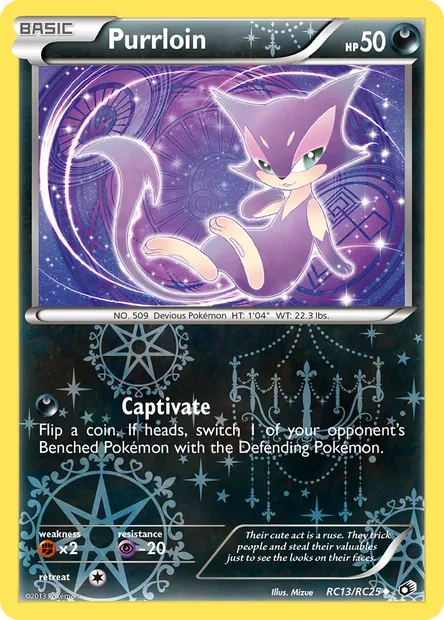 Purrloin, Pokémon card LTR RC13 — Legendary Treasures set
