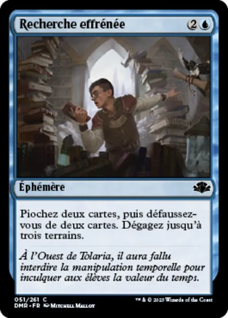 Recherche effrénée, carte Magic DMR 51 — extension Dominaria Remastered