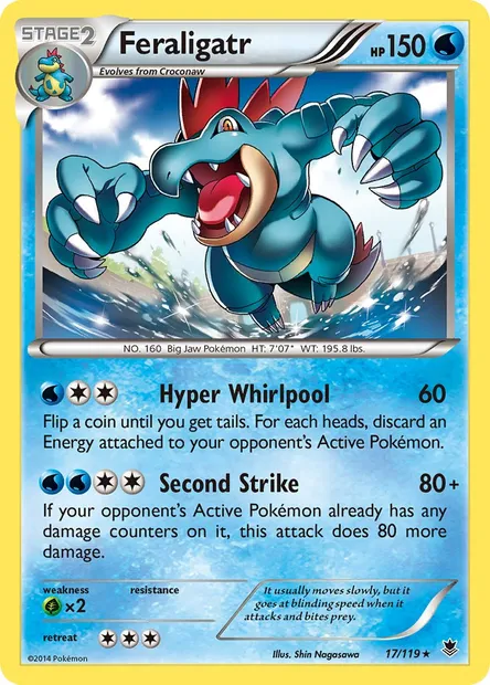 Feraligatr, Pokémon card PHF 17 — Phantom Forces set